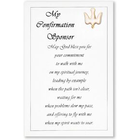 Confirmation Sponsor Gifts - Holy Spirit Dove Cross Pin with Touching Sentiment - Confirmation Decorations Scratch Off Will You be My Confirmation Sponsor Card - Confirmation Gifts for Teenage Girls/Boys