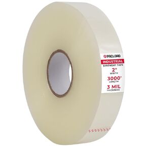 3" x 1000 Yards Clear Packing Tape for Sealing Machines, 2.0 Mil Thick, Pack of 1 Roll - Machine Length Standard-Duty Packaging Tape Refill Rolls for Moving or Shipping Boxes