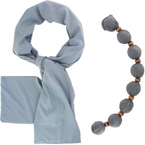 Nano-Ice Cooling Necklace + Scarf - Grey | Beat The Heat in Style! | Take Out of Freezer for Hours of Cooling Relief!