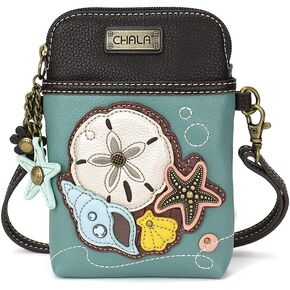 Chala Handbags Sand Dollar Cellphone Crossbody Handbag 5" x 7.5" x 1"