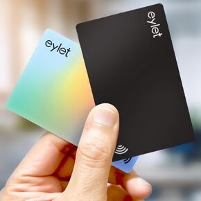 2 Pack Digital Business Cards from eylet - NO SUBS | NFC Enabled Digital Business Cards Pack, 1 x Black card and 1 x Prism card.