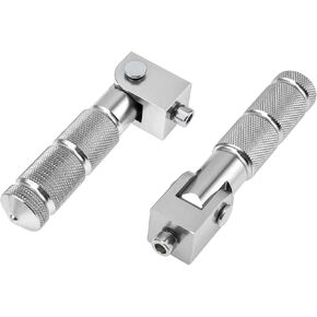 8mm M8 Passenger Foot Supports Pedals, 90 Degree Foldable Anti-Skid Foot Peg for Motorcycle Scooters Bicycle Electric Bike (Black)