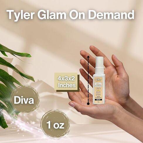 حزمة التغذية العالمية المتوافقة مع Tyler Glam On Demand Diva Linen ومزيل رائحة رذاذ الغرفة 8oz - الكتان ثنائي الاستخدام ومعطر الغرفة للمنزل والكتان والسيارة - زجاجة 227 جرام مع سلسلة مفاتيح in Kuwait