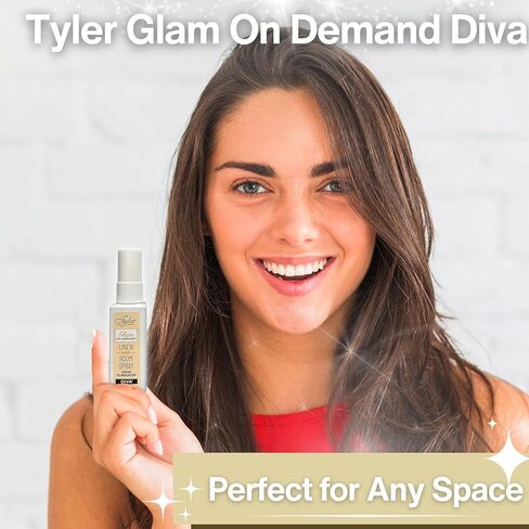 حزمة التغذية العالمية المتوافقة مع Tyler Glam On Demand Diva Linen ومزيل رائحة رذاذ الغرفة 8oz - الكتان ثنائي الاستخدام ومعطر الغرفة للمنزل والكتان والسيارة - زجاجة 227 جرام مع سلسلة مفاتيح in Kuwait