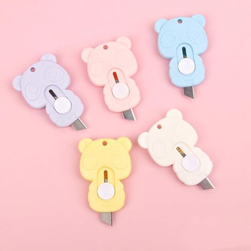 4 قطع من قطع الورق Kawaii الكرتونية قاطعة المغلفات الورقية صندوق التعبئة أدوات التفريغ لوازم صغيرة محمولة مصنوعة يدويًا قاطعة الورق (لون عشوائي) in Saudi Arabia