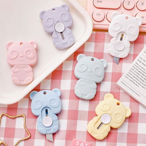 4 قطع من قطع الورق Kawaii الكرتونية قاطعة المغلفات الورقية صندوق التعبئة أدوات التفريغ لوازم صغيرة محمولة مصنوعة يدويًا قاطعة الورق (لون عشوائي) in Saudi Arabia