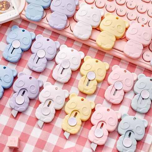 4 قطع من قطع الورق Kawaii الكرتونية قاطعة المغلفات الورقية صندوق التعبئة أدوات التفريغ لوازم صغيرة محمولة مصنوعة يدويًا قاطعة الورق (لون عشوائي) in Saudi Arabia