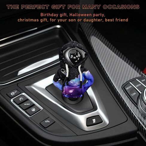 Car Gear Shift Hoodie, Mini Funny Fashionable Automotive Gear Shifter Cover, Winter Warm Car Shift Knob Sweater Protector, Universal Interior Car Accessories for Decoration (Starry Sky) in Saudi Arabia