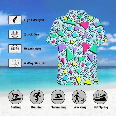 Hawaiian Shirt for Men Cruise Shirts Short Sleeve Button Down Palm Beach Shirts Tropical Vacation Shirts in Saudi Arabia