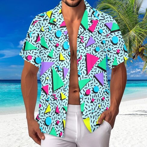 Hawaiian Shirt for Men Cruise Shirts Short Sleeve Button Down Palm Beach Shirts Tropical Vacation Shirts in Saudi Arabia