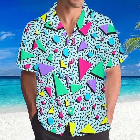 Hawaiian Shirt for Men Cruise Shirts Short Sleeve Button Down Palm Beach Shirts Tropical Vacation Shirts in Saudi Arabia