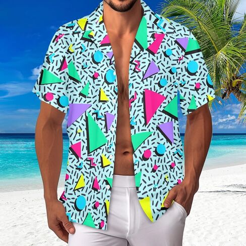 Hawaiian Shirt for Men Cruise Shirts Short Sleeve Button Down Palm Beach Shirts Tropical Vacation Shirts in Saudi Arabia