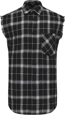 Men Sleeveless Plaid Shirt, Cowboy Button Down Shirts, Muscle Performance Sleeveless Shirts in Saudi Arabia