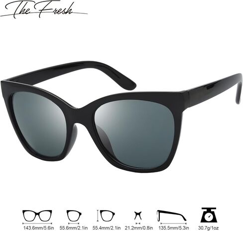 The Fresh Women's Polarized Fashion Tip Pointed Cateye Sunglasses - Gift Box Package in Kuwait
