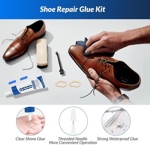 Shoe Glue Sole Repair Adhesive, Waterproof Shoe Repair Glue Kit with Shoe Fix Glue for Sneakers Boots Leather Handbags Fix Soles Heels Repair in Kuwait
