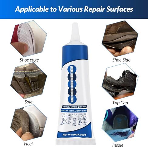 Shoe Glue Sole Repair Adhesive, Waterproof Shoe Repair Glue Kit with Shoe Fix Glue for Sneakers Boots Leather Handbags Fix Soles Heels Repair in Kuwait