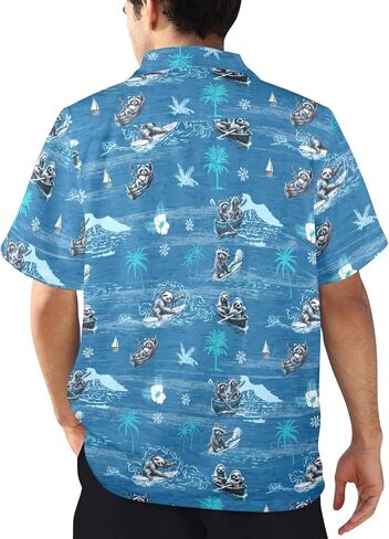 Hawaiian Shirt for Men Cruise Shirts Short Sleeve Button Down Palm Beach Shirts Tropical Vacation Shirts in Saudi Arabia