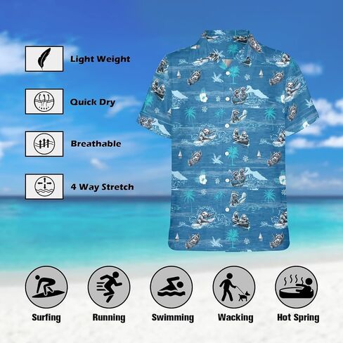 Hawaiian Shirt for Men Cruise Shirts Short Sleeve Button Down Palm Beach Shirts Tropical Vacation Shirts in Saudi Arabia