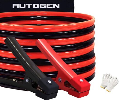 AUTOGEN Heavy Duty Jumper Cables, Booster Cables 1 Gauge 30 Feet 900AMP Automotive Jumper Cables Kit for Car, SUV, and Trucks with Professional Clamps, Carrying Bag,Lights and Safety Gloves in Saudi Arabia