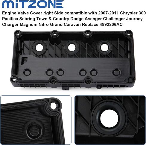 غطاء صمام المحرك MITZONE الجانب الأيسر متوافق مع 2007-2011 كرايسلر 300 باسيفيكا سيبرينغ تاون آند كونتري دودج أفنجر تشالنجر رحلة شاحن ماغنوم نيترو جراند كارافان استبدال 04892203AA in Saudi Arabia