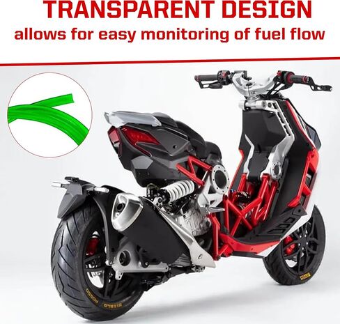 أنبوب خرطوم غاز خط الوقود Outlaw Racing OR2095R - قطر داخلي 1/4 بوصة - متوافق مع المنشار الجنزيري، والدراجات النارية، وATV، وعربة الثلج والتزلج النفاث - أنابيب البولي يوريثين - خرطوم وقود طويل 3 أقدام للمحرك الصغير (أحمر) in Saudi Arabia