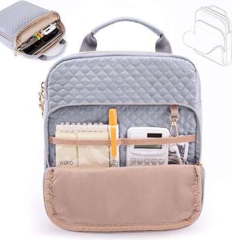 Book Sleeve with Zipper Book Pouch,Quilted Book Carrier, Book Covers for Book Lovers,Multi-pocket Book Protector Case for Hardcover,Book Accessories, Bible Bags for Bible Study Supplies, AA Books in Saudi Arabia