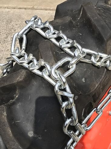 TireChain.com 9.5-24, 9.5 24 Duo Grip Tractor V-BAR Tire Chains Set of 2 in Saudi Arabia