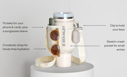 ستانلي طوال اليوم 40 أونصة Quencher Carry-All | حقيبة كروس مع جيب للهاتف، وحافظة للبطاقات، وحزام قابل للفصل in Saudi Arabia