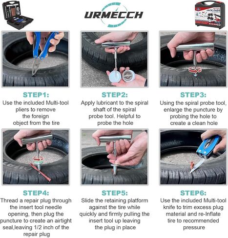 لوحة جاك لطراز تيسلا 3/Y/S/X، 4 قطع من المطاط جاك محول أداة هيكل جاك نقطة وسادة محول قوي، مجموعة أدوات إصلاح إطارات السيارة مع صندوق الأدوات in Kuwait