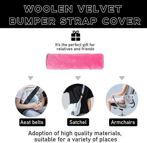 2PCS Car Seat Belt Cover Pad, Soft Auto Seatbelt Protector for a More Comfortable Driving, Fluffy Plush Seatbelt Shoulder Pad for All Vehicles and Backpack, Car Accessories (Black) in Saudi Arabia