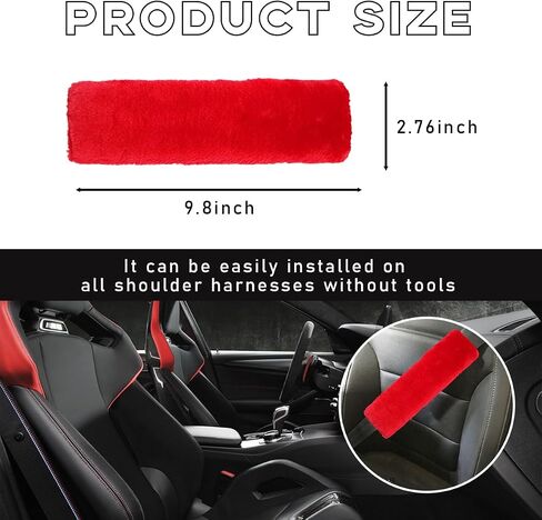 2PCS Car Seat Belt Cover Pad, Soft Auto Seatbelt Protector for a More Comfortable Driving, Fluffy Plush Seatbelt Shoulder Pad for All Vehicles and Backpack, Car Accessories (Black) in Saudi Arabia