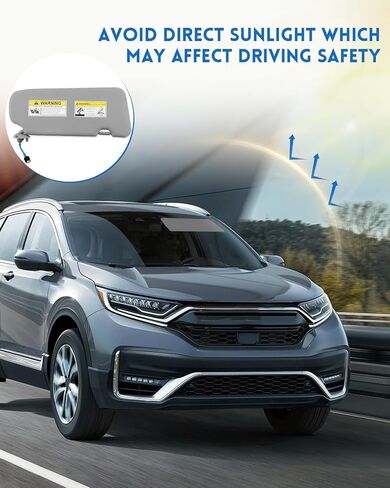 Driver Side Sun Visor Fit for Honda CRV CR-V 2017 2018 2019 2020 2021 2022 Replace 83280-TLA-A12ZB, Gray in Saudi Arabia