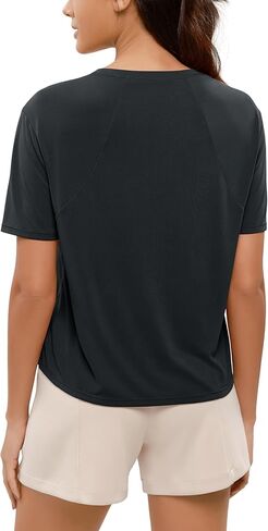 ODODOS Modal Soft Short Sleeve Shirts for Women Crew Neck Yoga Tee Casual Workout Tops in Saudi Arabia