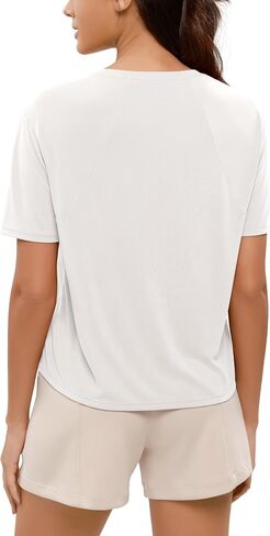 ODODOS Modal Soft Short Sleeve Shirts for Women Crew Neck Yoga Tee Casual Workout Tops in Saudi Arabia