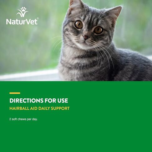 NaturVet - مكمل مساعد لكرات الشعر للقطط - بالإضافة إلى اليقطين - يساعد على التخلص من كرات الشعر ومنعها - 60 مضغًا ناعمًا in Saudi Arabia
