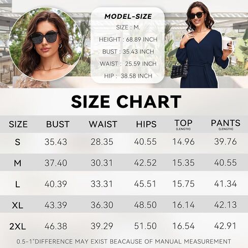 Women's Long Sleeve Jumpsuits for Women Dressy Casual Fall V Neck Wide leg Pants Rompers One Piece Outfits in Saudi Arabia