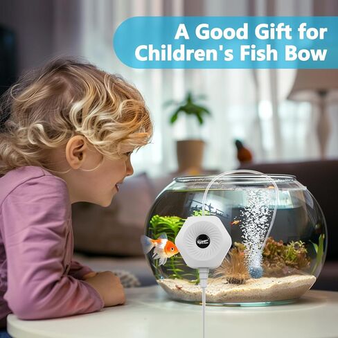 hygger Ultra Silent 1.5W Fish Bowl Aqaurium مضخة هواء صغيرة مع ملحقات، مجموعة مهوية الأكسجين لخزان الأسماك 0.5-15 جالون، تأتي مع أنابيب هواء 3/16 بوصة، حجر هواء، تيار متردد 110 فولت/60 هرتز in Saudi Arabia