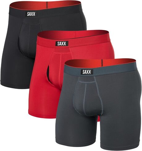 شركة SAXX للملابس الداخلية - بوكسر شبكي متعدد الرياضات للرجال 3Pk مع دعم الحقيبة المدمجة - ملابس داخلية للرجال in Saudi Arabia