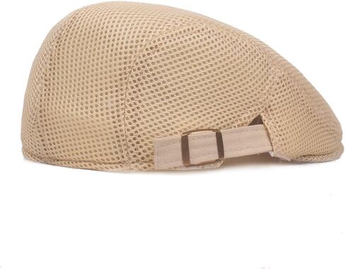 Quanhaigou Men's Mesh Cap Breathable Summer Newsboy Hat Adjustable Beret Ivy Cap Cabbie Flat Hats in Kuwait