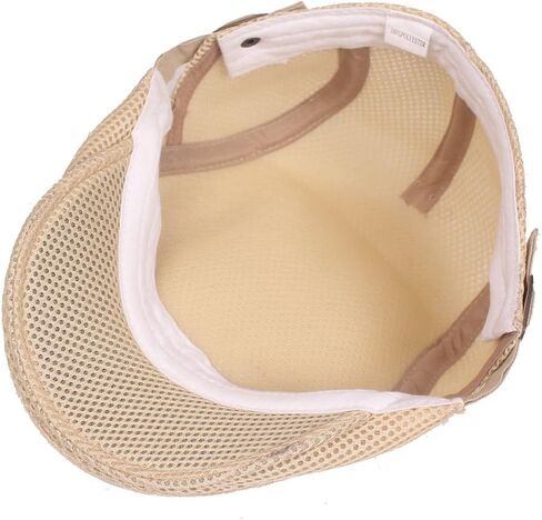 Quanhaigou Men's Mesh Cap Breathable Summer Newsboy Hat Adjustable Beret Ivy Cap Cabbie Flat Hats in Kuwait