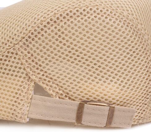 Quanhaigou Men's Mesh Cap Breathable Summer Newsboy Hat Adjustable Beret Ivy Cap Cabbie Flat Hats in Kuwait
