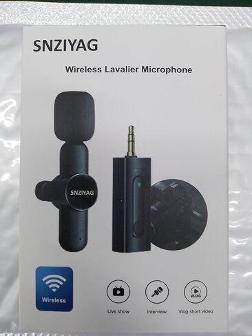 ميكروفون SNZIYAG اللاسلكي لهواتف iPhone/Android/الكاميرا/الكمبيوتر الشخصي، ميكروفون لاسلكي مزدوج يعمل بالتوصيل لتسجيل الفيديو، يوتيوب، Vlog، Tiktok، المقابلة (أسود-3.5 مم-2 قطعة ميكروفون) in Kuwait