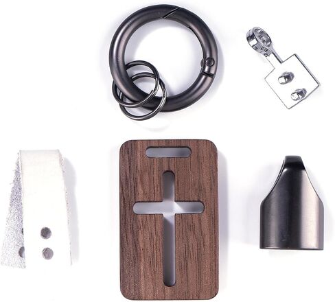 Wooden Cross Necklace Keychain Set of 2, Walnut Olive Wood Cross Keyring Pendant Gift for Men Women in Saudi Arabia