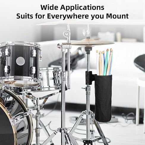 Drum Stick Holder Drumstick Bags for Drum Set Drum Stick Holder Screw Fixation Bag Container (Gray) in Saudi Arabia