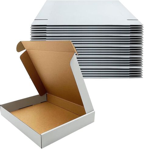 مجموعة صناديق شحن مقاس 13 × 11 × 2 بوصة مكونة من 25 قطعة، صندوق بريد من الورق المقوى الأبيض المموج لتعبئة تخزين نقل الأعمال الصغيرة، صناديق بريد لتغليف التجارة الإلكترونية، صناديق هدايا للهدايا in Saudi Arabia