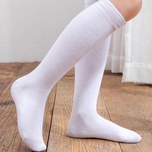 Girls Knee High Socks for Kids, Toddler Seamless Long Dress Socks 3-14 Years in Saudi Arabia