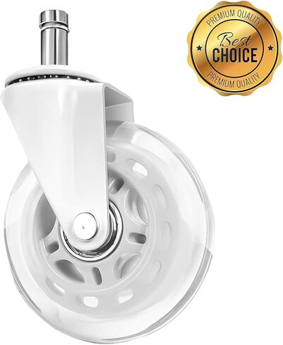 Office Chair Wheels for Carpet and Hardwood Floors Laminate Heavy Duty Casters mat Rubber Silicon Rollers Wheels Replacement Desk Chair Accessories (White) in Saudi Arabia