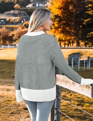 Zeagoo Women's Cardigan 2024 Fall Winter Open Front Oversized Button V Neck Loose Soft Knit Sweater in Saudi Arabia