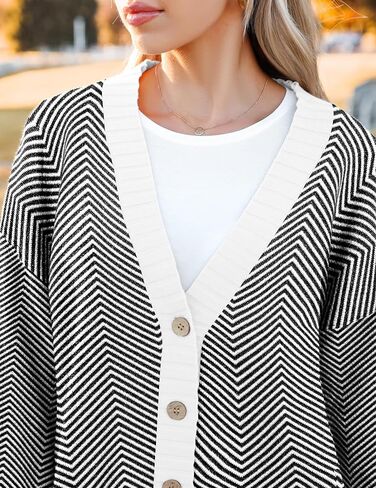 Zeagoo Women's Cardigan 2024 Fall Winter Open Front Oversized Button V Neck Loose Soft Knit Sweater in Saudi Arabia