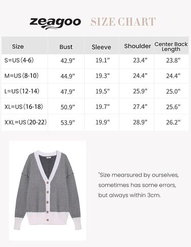 Zeagoo Women's Cardigan 2024 Fall Winter Open Front Oversized Button V Neck Loose Soft Knit Sweater in Saudi Arabia